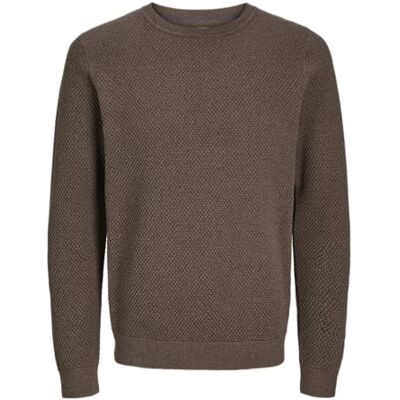 JACK & JONES JACK&JONES JPRBLUNOAH Knit Crew Neck BF, Valnöt/detalj: twist/placeringsstruktur, S JACK & JONES JACK&JONES JPRBLUNOAH Knit Crew Neck BF, Valnöt/detalj: twist/placeringsstruktur, S