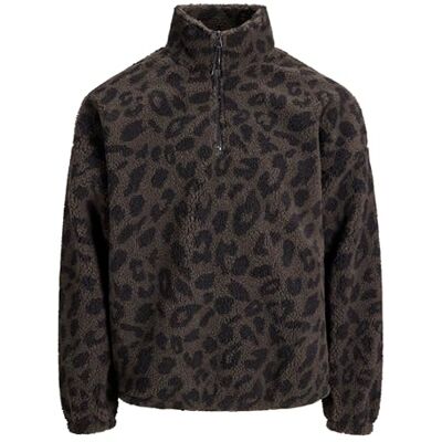 JACK & JONES Jorcheetah teddy halv dragkedja Hn T25, asfalt, M JACK & JONES Jorcheetah teddy halv dragkedja Hn T25, asfalt, M