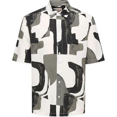 Only & Sons Onsharvi Life Ss AOP skjorta Noos, jet svart, XXL Only & Sons Onsharvi Life Ss AOP skjorta Noos, jet svart, XXL