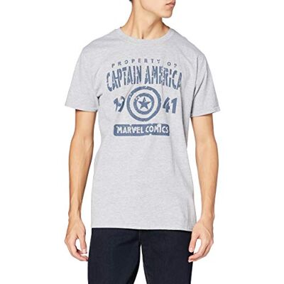 Marvel T-shirt för män, grå ljunga, S Marvel T-shirt för män, grå ljunga, S