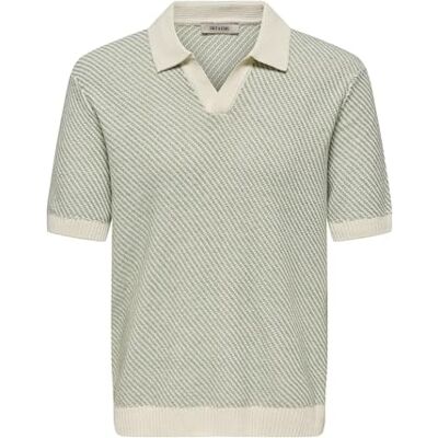 Only & Sons Onsadrian Life Reg 7 Ss Resort Polo Knit, Isberggrön, XL Only & Sons Onsadrian Life Reg 7 Ss Resort Polo Knit, Isberggrön, XL