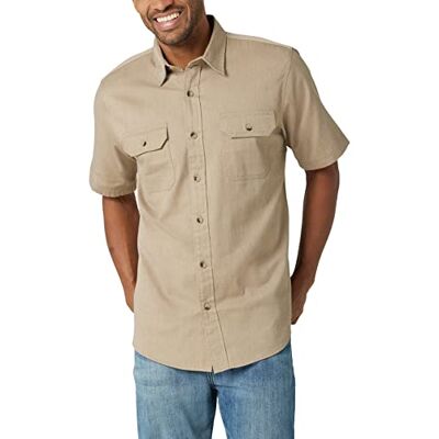 Wrangler Authentics Wrangler autentisk kortärmad klassisk vävd skjorta för män, XL Wrangler Authentics Wrangler autentisk kortärmad klassisk vävd skjorta för män, XL