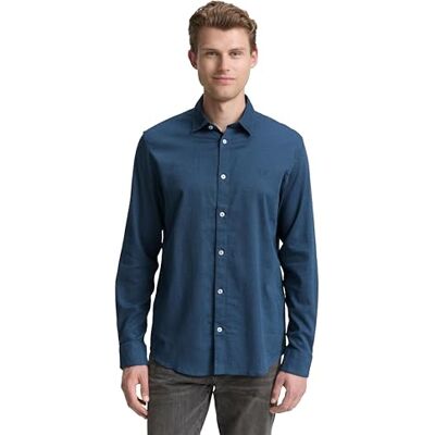 TOM TAILOR herrskjorta, 38449 – Marin Teal Structure, S TOM TAILOR herrskjorta, 38449 – Marin Teal Structure, S