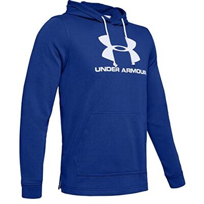 Under Armour herr sportstil Terry logotyp huvtröja uppvärmningstopp – kunglig//vit (400), liten Under Armour herr sportstil Terry logotyp huvtröja uppvärmningstopp – kunglig//vit (400), liten