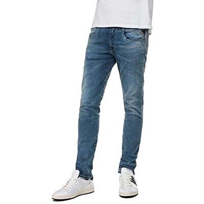 Replay Herrjeans Anbass Slim Fit Hyperflex med stretch, Medium blå 009-1, 31W / 36L Replay Herrjeans Anbass Slim Fit Hyperflex med stretch, Medium blå 009-1, 31W / 36L