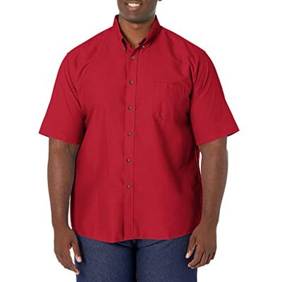 Red Kap Kortärmad Poplin klänning skjorta för män, Röd, L Red Kap Kortärmad Poplin klänning skjorta för män, Röd, L