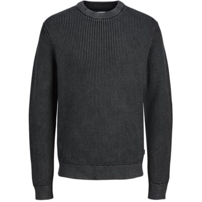 JACK & JONES Jjtanaka stickad crew neck, svart, S JACK & JONES Jjtanaka stickad crew neck, svart, S
