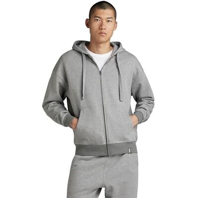 G-STAR RAW G-STAR RÅ Essential Loose Zip Thru Hooded Sweat, Flerfärgad (Medium Grey Htr D23489-d395-8073), L G-STAR RAW G-STAR RÅ Essential Loose Zip Thru Hooded Sweat, Flerfärgad (Medium Grey Htr D23489-d395-8073), L