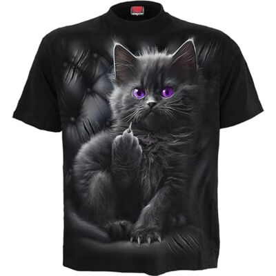 Spiral Cattitude Tryck på framsidan Svart, Svart, L Spiral Cattitude Tryck på framsidan Svart, Svart, L