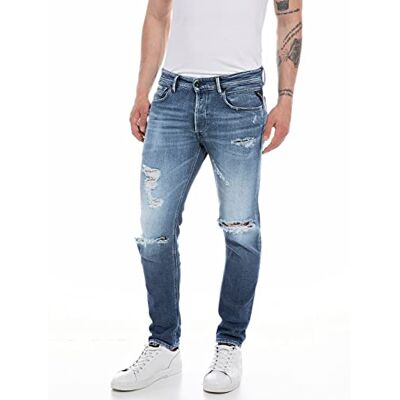 Replay Herr Willbi Broken Edge jeans, 009 Medium Blå, 27 W/30 L, 009 medium blå, 27W x 30L Replay Herr Willbi Broken Edge jeans, 009 Medium Blå, 27 W/30 L, 009 medium blå, 27W x 30L