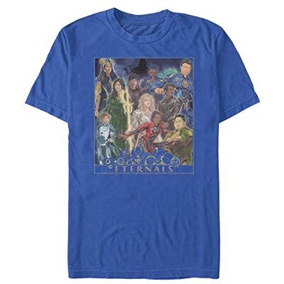 Marvel Unisex The Eternal Gold Frame affisch ekologisk kortärmad t-shirt, ljusblå, M, Ljusblå, M Marvel Unisex The Eternal Gold Frame affisch ekologisk kortärmad t-shirt, ljusblå, M, Ljusblå, M