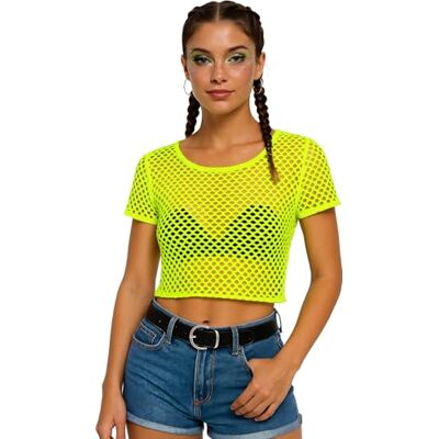 FIESTAS GUIRCA Mesh T-shirt Neon Gul FIESTAS GUIRCA Mesh T-shirt Neon Gul