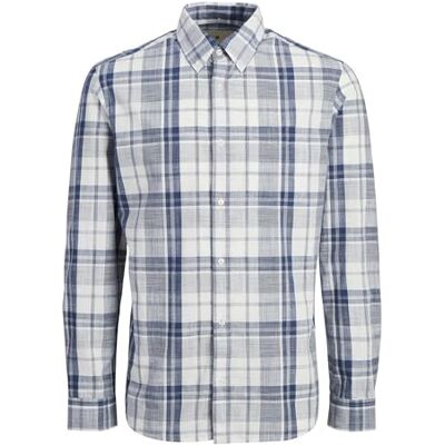 JACK & JONES JPRBLUBROOK SLUB Check Shirt L/S, Molndansare/passform: bekväm passform, S JACK & JONES JPRBLUBROOK SLUB Check Shirt L/S, Molndansare/passform: bekväm passform, S
