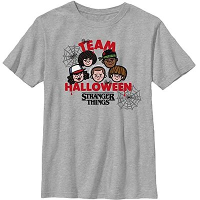 Stranger Things pojkar team halloween kortärmad t-shirt, Grå ljung, En Storlek Stranger Things pojkar team halloween kortärmad t-shirt, Grå ljung, En Storlek
