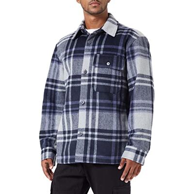 TOM TAILOR Denim Herr Overshirt jacka med rutmönster 1032438, 30497 Blue Cream Check, M TOM TAILOR Denim Herr Overshirt jacka med rutmönster 1032438, 30497 Blue Cream Check, M