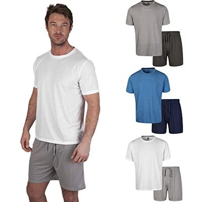 Light & Shade pan world brands limited Pyjamasset för män, Vit/Grå Marl, S Light & Shade pan world brands limited Pyjamasset för män, Vit/Grå Marl, S