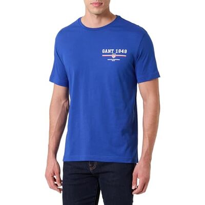 GANT Graphic SS T-shirt, blå, M GANT Graphic SS T-shirt, blå, M
