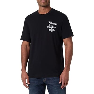 Replay T-shirt för män, kortärmad med rund hals, svart 098 (svart), S Replay T-shirt för män, kortärmad med rund hals, svart 098 (svart), S