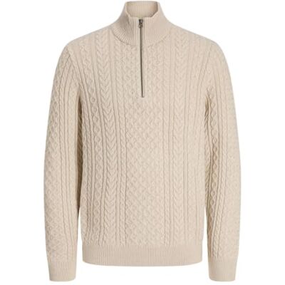 JACK & JONES Jprblusean stickad kabel halv dragkedja Sn, Silverfoder, XL JACK & JONES Jprblusean stickad kabel halv dragkedja Sn, Silverfoder, XL
