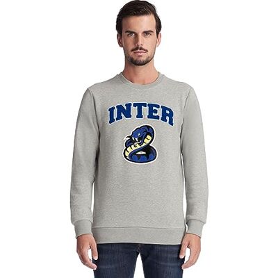 Inter Unisex-Vuxen Crew Neck Sweatshirt Officiell produkt, Exklusiv Tillbaka till Stadium-kollektion, 100% bomull, lämplig för alla svarta fans Inter Unisex-Vuxen Crew Neck Sweatshirt Officiell produkt, Exklusiv Tillbaka till Stadium-kollektion, 100% bomull, lämplig för alla svarta fans