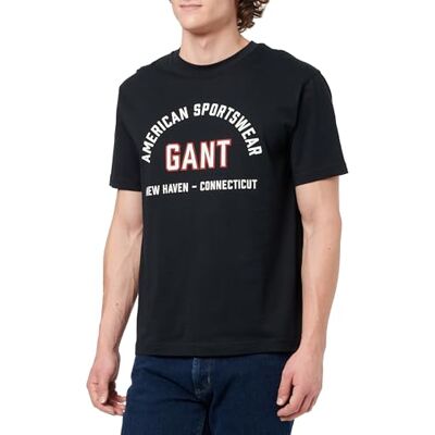 GANT Tryckt Graphic SS T-shirt, svart, L GANT Tryckt Graphic SS T-shirt, svart, L