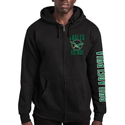 Junk Food unisex NFL MVP huvtröja med dragkedja, Philadelphia Eagles – svart, M Junk Food unisex NFL MVP huvtröja med dragkedja, Philadelphia Eagles – svart, M