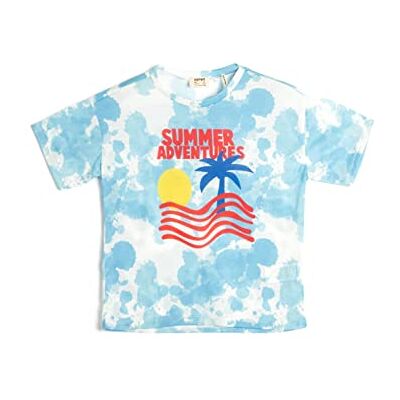 Koton pojkar kortärmad crew neck tie-dye tryckt T-shirt, Vit design (0d0), 6-7 �r Koton pojkar kortärmad crew neck tie-dye tryckt T-shirt, Vit design (0d0), 6-7 �r