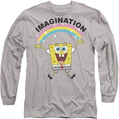 SPONGEBOB SQUAREPANTS Svampbob Simple Imagination Långärmad T-shirt för män, atletisk ljung, Large, Atletisk Heather, L SPONGEBOB SQUAREPANTS Svampbob Simple Imagination Långärmad T-shirt för män, atletisk ljung, Large, Atletisk Heather, L
