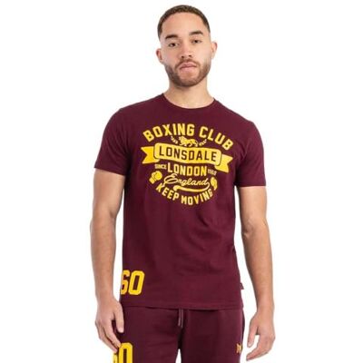 Lonsdale T-shirt för män, normal passform, GRUTING, Oxblood/gul, XXL, 117527 Lonsdale T-shirt för män, normal passform, GRUTING, Oxblood/gul, XXL, 117527