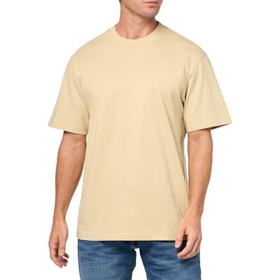 HUGO Dapolino t-shirt med avslappnad passform för män i bomull med logotyptryck, Mojave Desert, L HUGO Dapolino t-shirt med avslappnad passform för män i bomull med logotyptryck, Mojave Desert, L