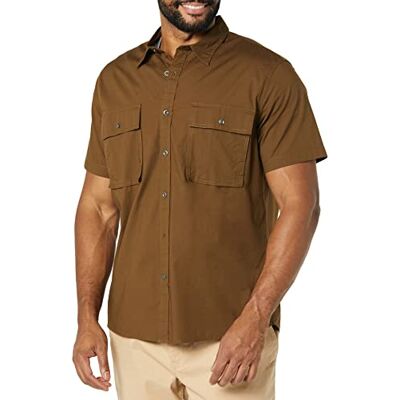 Amazon Essentials mäns Slim-Fit kortärmad tvåficksbruksskjorta (tidigare Goodthreads), mörk oliv, medium lång Amazon Essentials mäns Slim-Fit kortärmad tvåficksbruksskjorta (tidigare Goodthreads), mörk oliv, medium lång