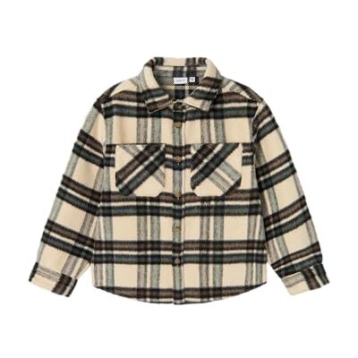NAME IT Pojkar Nkmremolle Ls Overshirt långärmad skjorta, Sommarsand, 122-128 NAME IT Pojkar Nkmremolle Ls Overshirt långärmad skjorta, Sommarsand, 122-128