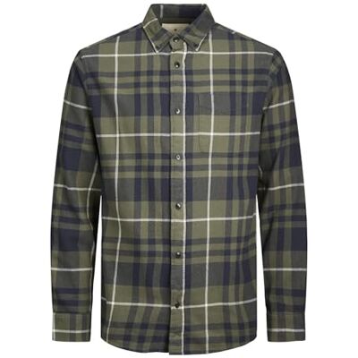 JACK & JONES Bestseller A/S Jprblubrook Check twill skjorta L/S fritidsskjorta, Druvblad/kontroller: bekväm passform, S JACK & JONES Bestseller A/S Jprblubrook Check twill skjorta L/S fritidsskjorta, Druvblad/kontroller: bekväm passform, S