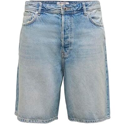 Only & Sons ONSFADE MBD 9085 AZG DNM shorts, Mellanblå denim, XL Only & Sons ONSFADE MBD 9085 AZG DNM shorts, Mellanblå denim, XL