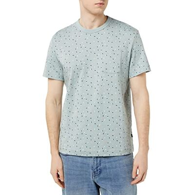 TOM TAILOR Herr T-shirt 1035554, 31322 Ice Blue Geometric Design, M TOM TAILOR Herr T-shirt 1035554, 31322 Ice Blue Geometric Design, M