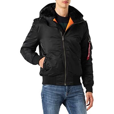 Alpha Industries MA-1 Bomberjacka med huva för män Black Alpha Industries MA-1 Bomberjacka med huva för män Black
