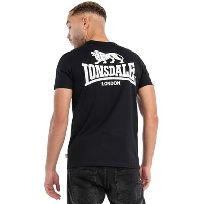 Lonsdale T-shirt för män, normal passform, Whiteness, svart/vit, L, 117541 Lonsdale T-shirt för män, normal passform, Whiteness, svart/vit, L, 117541