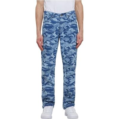 Urban Classics mäns Laser Camo tryckta jeans byxor, bluelasercamo, 40 SE Urban Classics mäns Laser Camo tryckta jeans byxor, bluelasercamo, 40 SE