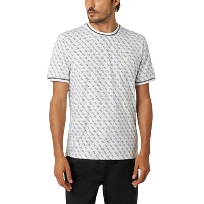 GUESS Marshall T-shirt för män, 4g apsalt vit, L GUESS Marshall T-shirt för män, 4g apsalt vit, L