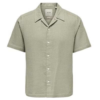 Only & Sons Onssavier Waffle Ss Shirt 0326, Laurelek, M Only & Sons Onssavier Waffle Ss Shirt 0326, Laurelek, M