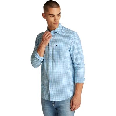 Tommy Jeans herr TJM POPLIN rutig skjorta DM0DM21115 L/S skjorta, blå (sockerblå), S, Blå (Sugarplum blå), S Tommy Jeans herr TJM POPLIN rutig skjorta DM0DM21115 L/S skjorta, blå (sockerblå), S, Blå (Sugarplum blå), S