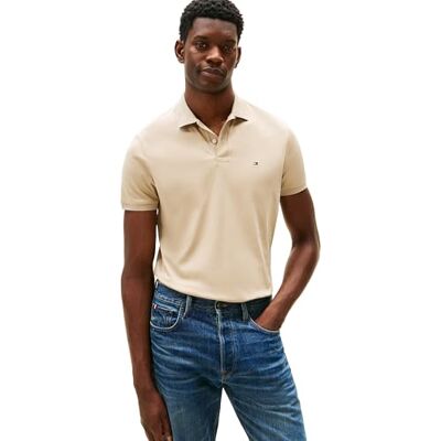 Tommy Hilfiger män flytande bomull REG säsongspolotröja MW0MW39994 S/S Polo, khaki, L, Kaki (sandelträ), L Tommy Hilfiger män flytande bomull REG säsongspolotröja MW0MW39994 S/S Polo, khaki, L, Kaki (sandelträ), L