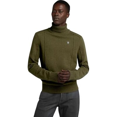 G-STAR RAW Herr struktursköldpadda stickad tröja, Grön (Dark Olive D23937-d447-c744), XL G-STAR RAW Herr struktursköldpadda stickad tröja, Grön (Dark Olive D23937-d447-c744), XL