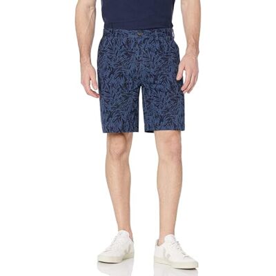 Amazon Essentials Men's Shorts 23 cm (9 tum) klassisk passform, Indigoblå Palmbladstryck, 29 Amazon Essentials Men's Shorts 23 cm (9 tum) klassisk passform, Indigoblå Palmbladstryck, 29