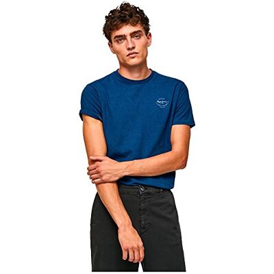 Pepe Jeans Rikesh-t-shirt för män, Blå (indigo), S Pepe Jeans Rikesh-t-shirt för män, Blå (indigo), S