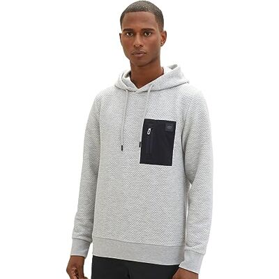 TOM TAILOR Sweatshirt för män, 12035 – grå heather melerad, L TOM TAILOR Sweatshirt för män, 12035 – grå heather melerad, L