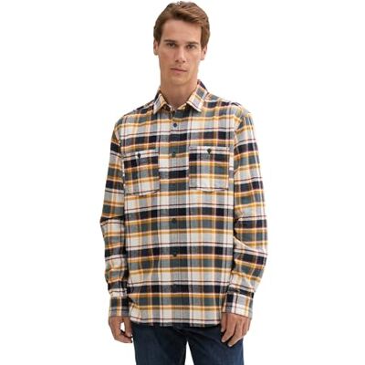 TOM TAILOR Herr Comfort Fit skjorta i rutmönster, 36639 – marinblå multikontroll, M TOM TAILOR Herr Comfort Fit skjorta i rutmönster, 36639 – marinblå multikontroll, M