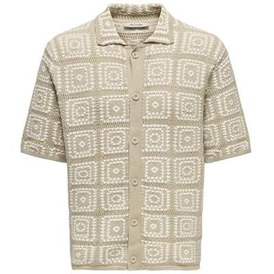 Only & Sons Onsbart Rlx 5 Ss Shirt Knit, Silverfoder, S Only & Sons Onsbart Rlx 5 Ss Shirt Knit, Silverfoder, S