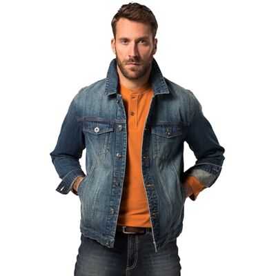 JP 1880 herrstora storlekar överdimensionerade herrkläder L-8XL jeansjacka, bröstfickor, knapplist, upp till 8 XL 826234, Blå denim, 4XL JP 1880 herrstora storlekar överdimensionerade herrkläder L-8XL jeansjacka, bröstfickor, knapplist, upp till 8 XL 826234, Blå denim, 4XL