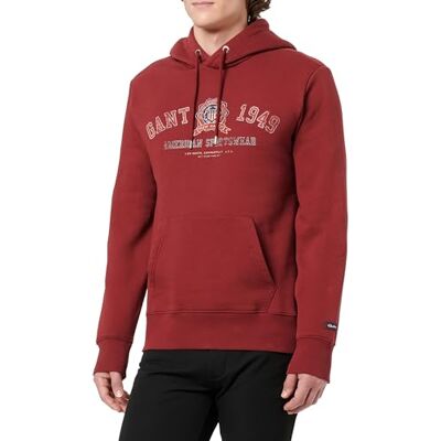 GANT Grafisk huvtröja, Plumped Red, L GANT Grafisk huvtröja, Plumped Red, L